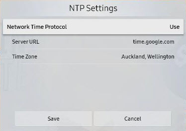 NTP settings